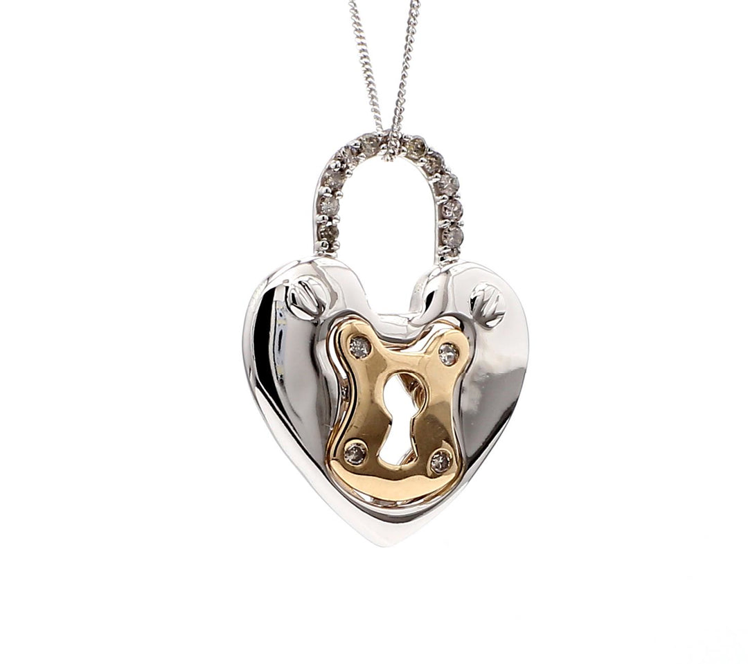 Heart Lock Diamond Pendant