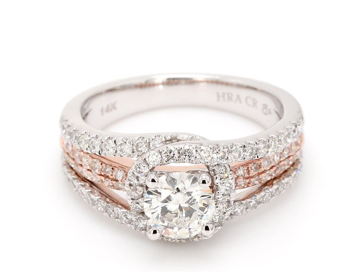 Classic Halo Canadian Diamond Engagement Ring