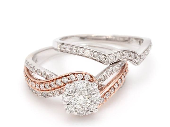 White & Rose Gold Canadian Diamond Bridal Set