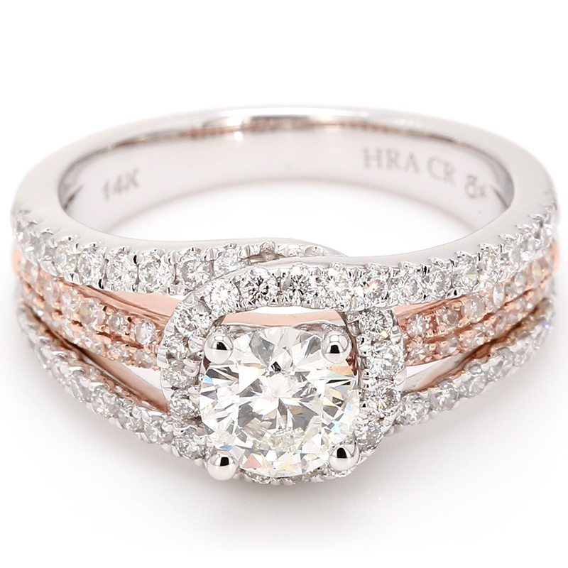 Classic Halo Canadian Diamond Engagement Ring